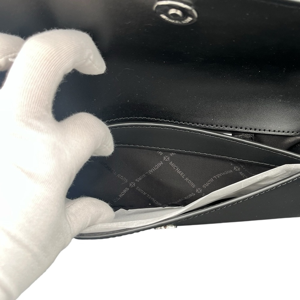 Michael Kors Black Medium Leather Flap Clutch / Crossbody - Picture 7 of 9
